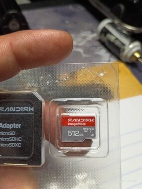Sandisk Red and White 512GB microSDXC UHS-I V10 Card with Adapter